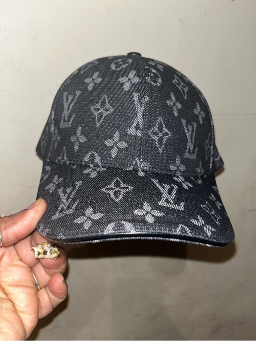 Cute fashion unisex Black Monogram Baseball Cap